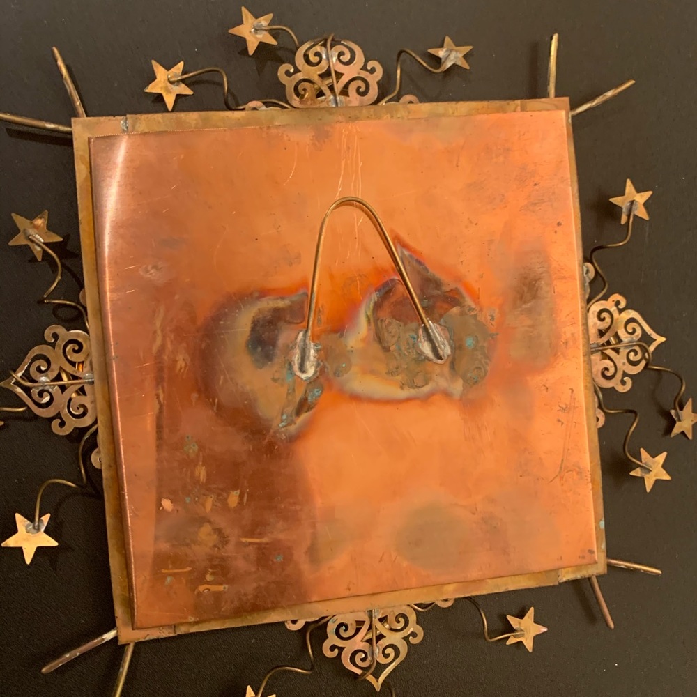 Artisan metal sculpted whimsical mirror - Picture 3 of 3